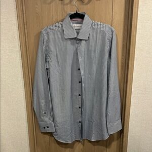 Classic Blue and White Striped Men's Shirt